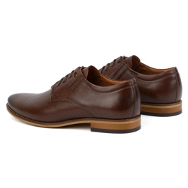 Olivier Eleganti scarpe in pelle maschile 483 in un colore marrone scuro 6