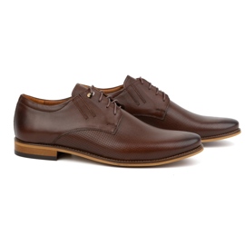 Olivier Eleganti scarpe in pelle maschile 483 in un colore marrone scuro 2