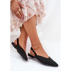 Ballerine con dita della treccia e puntate nere nero 1