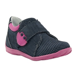 Scarpe da bambina con pois Ren But 1476 blu navy rosa blu bianco 1