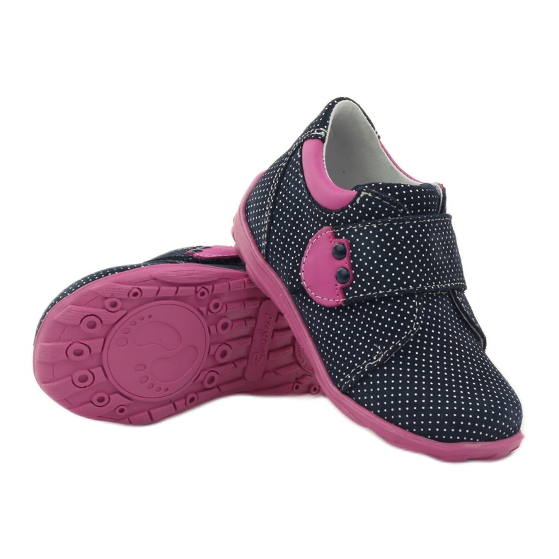 Scarpe da bambina con pois Ren But 1476 blu navy rosa blu bianco 3