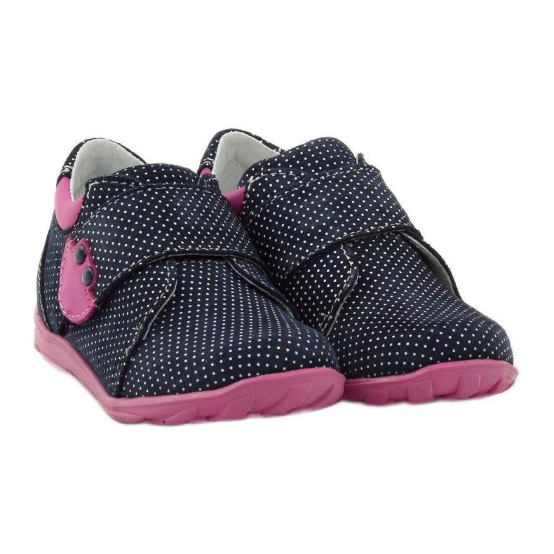 Scarpe da bambina con pois Ren But 1476 blu navy rosa blu bianco 4