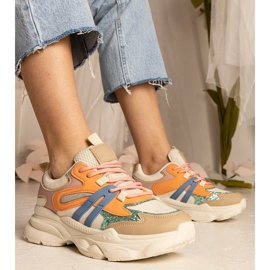 Sneaker sportive da donna arancione con glitter arancia 1
