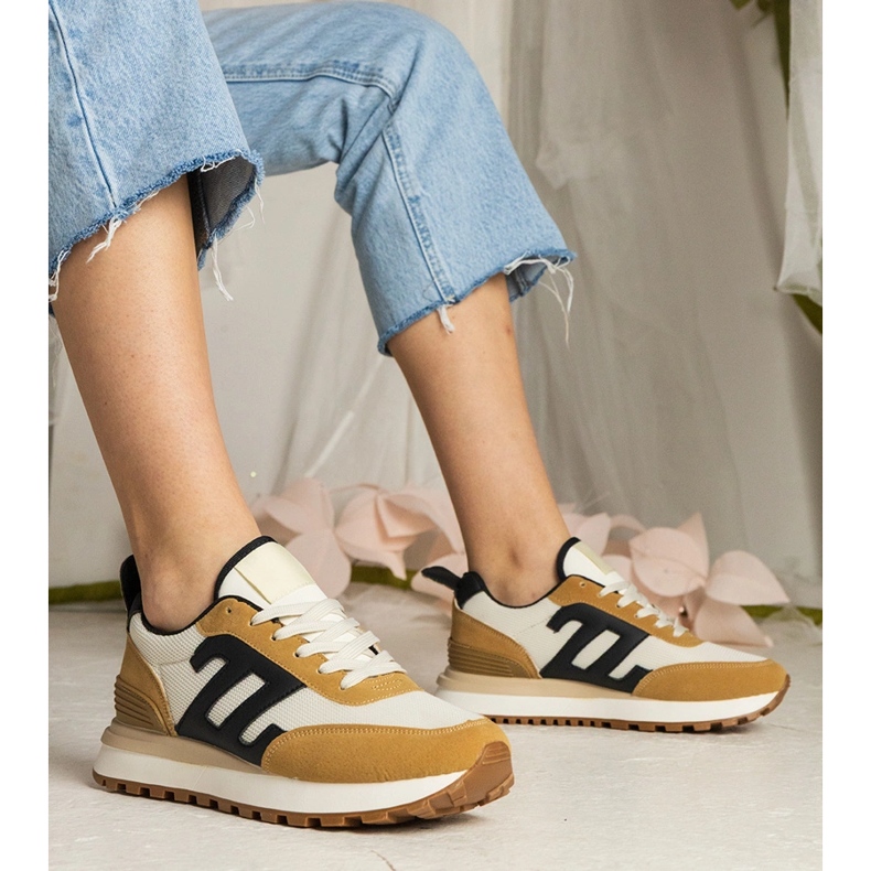 Sneakers sportive da donna marroni marrone 1