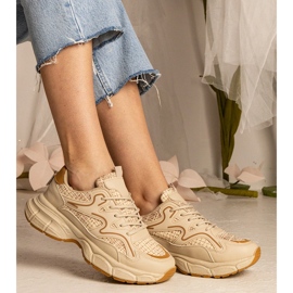 Sneaker sportive da donna beige 2