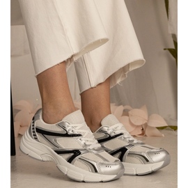 Sneakers d'argento sport femminili con glitter 2