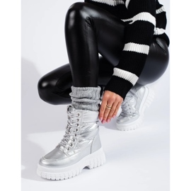 Doposci da donna argento con allacciatura 1