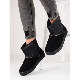 Stivali da neve corti da donna in camoscio nero Big Star KK274614 2