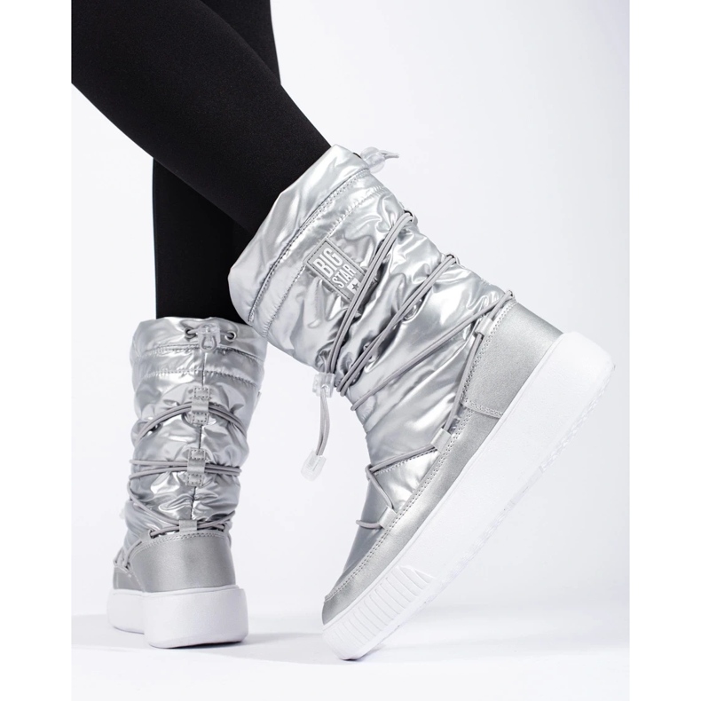 Stivali da neve isolati argento da donna Big Star KK274195 2