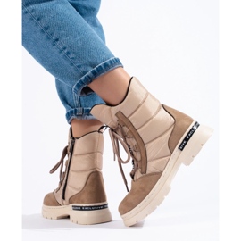 Doposci da donna con lacci beige 1