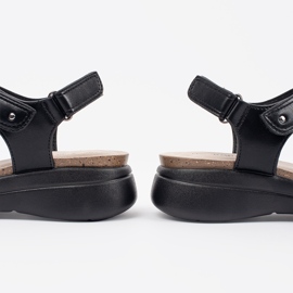 Goodin Comodi sandali neri da donna nero 1