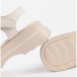 Goodin Sandali beige sulla piattaforma in pelle 1