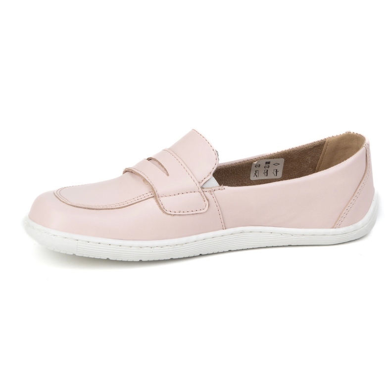 Olivier Eleganti mocassini in pelle minimalista da donna a piedi nudi 1280 polvere rosa 1
