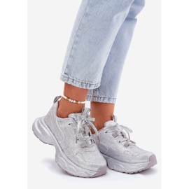 Sneaker da donna decorate con zirconi d'argento 1