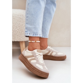 Sneaker femminili sulla piattaforma Dark Beige 2