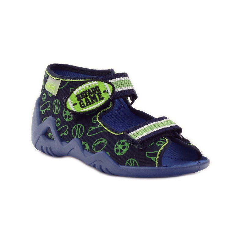 Befado scarpe per bambini sandali pantofole 250p070 blu navy verde 1