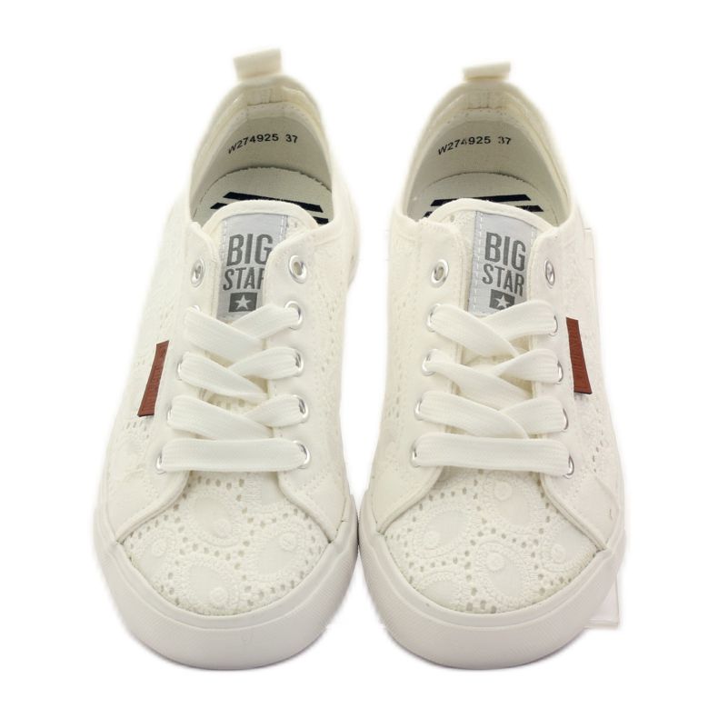 Sneakers allacciate Big Star 274925 bianco grigio 4