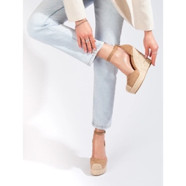 Sandali con zeppa Bl1919kh beige 1