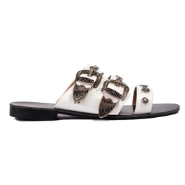 Seastar Ciabatte alla moda con fibbie bianca 2