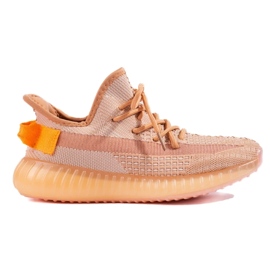 Sneakers in tessuto sulla piattaforma arancia 2