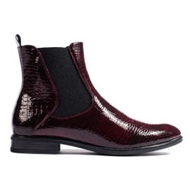 Stivaletti Chelsea laccati di Sergio Leone rosso 2