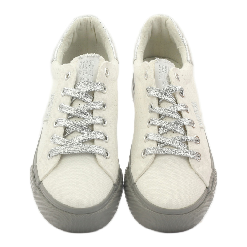 Big Star Sneakers con grandi stelle AA274A053 bianca d'argento grigio 3