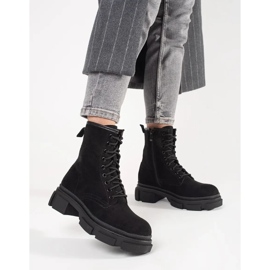 Trapper in pelle scamosciata nera nero 2