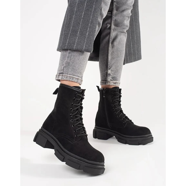 Trapper in pelle scamosciata nera nero 2