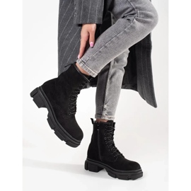 Trapper in pelle scamosciata nera nero 1