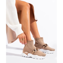 Sneakers Slip-on Con Catena marrone 2