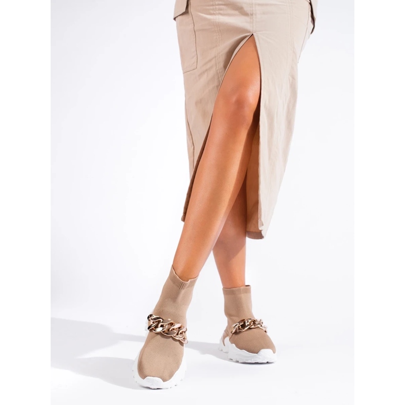 Sneakers Slip-on Con Catena marrone 1
