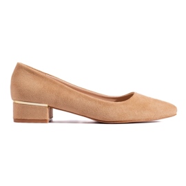Goodin Décolleté classiche con tacco basso beige 2