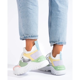 Sneakers slip-on colorate bianco 1