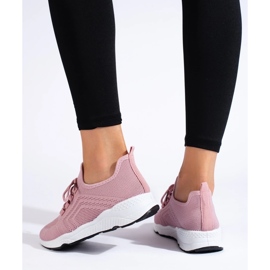 Sneakers in tessuto alla moda rosa 1