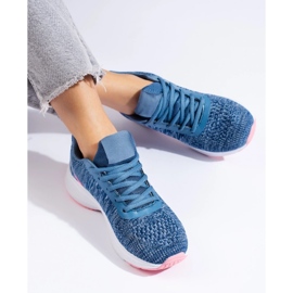 Scarpe sportive in tessuto blu 2