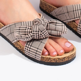 W. Potocki Ciabatte casual con fiocco beige 1