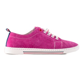 Filippo Sneakers classiche in pelle rosa 1