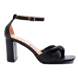 Sandali neri con tacco alto nero 1