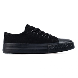 Sneakers da bambino Vico nere con elastici nero 1