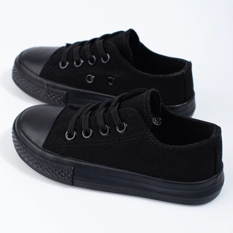 Sneakers da bambino Vico nere con elastici nero 2
