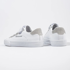 Sneakers da bambino bianche con glitter argento bianco 1