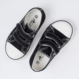 Sneakers da bambino Vico con chiusura in velcro bianche e nere nero 2