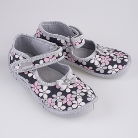 Ciabatte da bambina Zosia Viggami fiori grigio 2