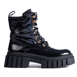 Scarpe da lavoro da donna nere con suola spessa nero 2