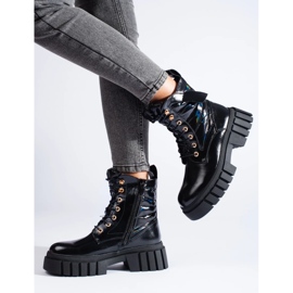 Scarpe da lavoro da donna nere con suola spessa nero 1