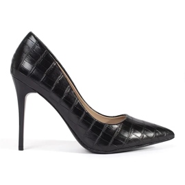 Décolleté da donna alla moda con tacco alto nero 1