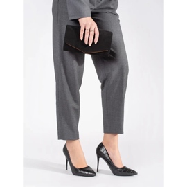 Décolleté da donna alla moda con tacco alto nero 2