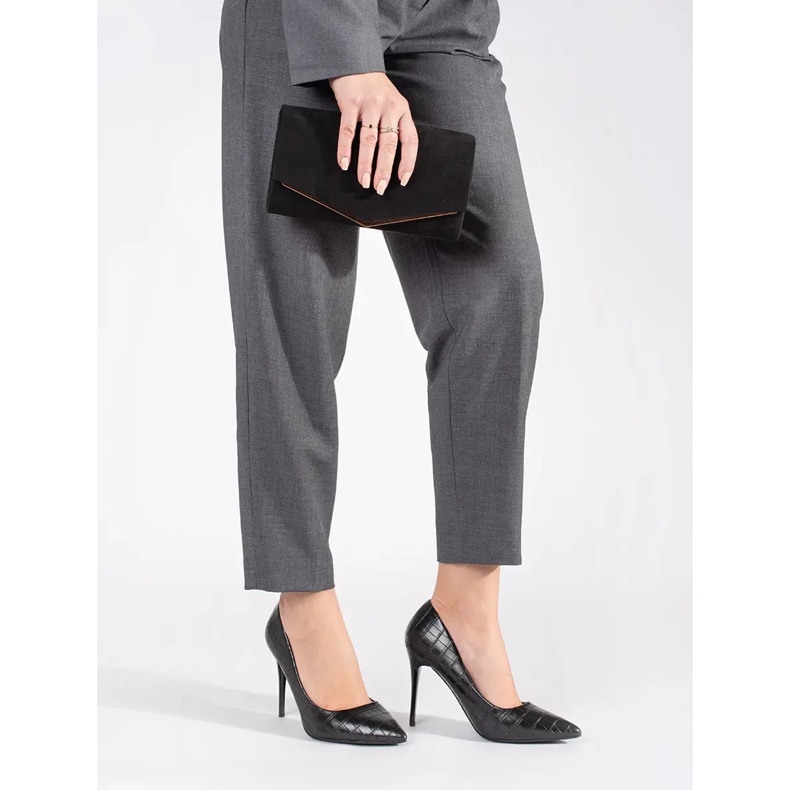 Décolleté da donna alla moda con tacco alto nero 2