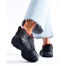 Scarpe da trekking da donna DK, nere e rosse nero 1