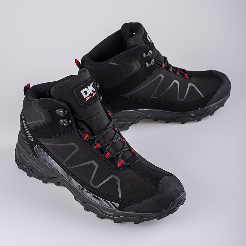 Scarpe da trekking da uomo stringate alte DK nero 2